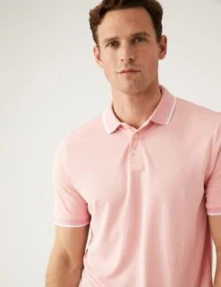 Modal Rich Tipped Collar Polo Shirt -Marks And Spencer Shop SD 03 T28 3376M PX X EC 1