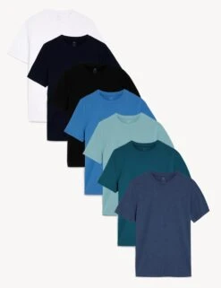 7pk Pure Cotton Crew Neck T-Shirts