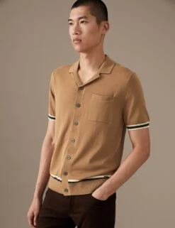 Cotton Rich Tipped Knitted Polo Shirt