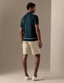 Cotton Rich Striped Knitted Polo Shirt -Marks And Spencer Shop SD 03 T30 1146A L9 X EC 3