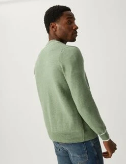 Cotton Blend Tipped V-Neck Cardigan 9 Cotton Blend Tipped V-Neck Cardigan -Marks And Spencer Shop SD 03 T30 2892M J4 X EC 3