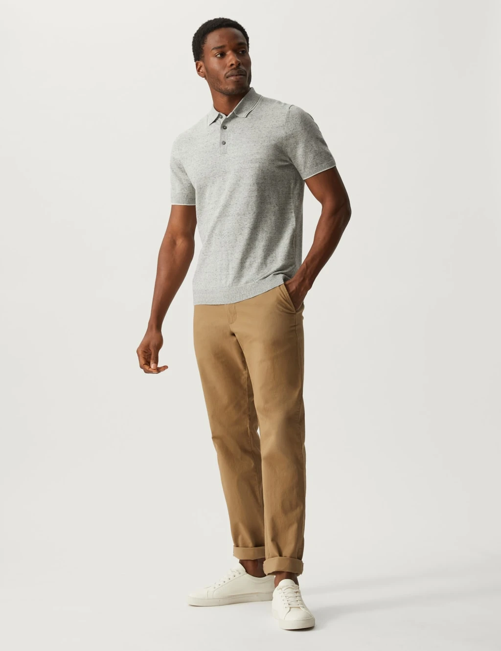 Cotton Rich Short Sleeve Knitted Polo Shirt 3 Cotton Rich Short Sleeve Knitted Polo Shirt - Image 3