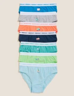 No Brand 7pk Pure Cotton Days Of The Week Briefs (18 Mths-7 Yrs)