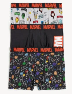 3pk Cotton Rich Marvel™ Trunks (3-16 Yrs)