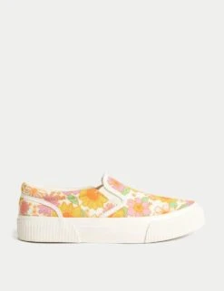 Kids' Canvas Floral Slip-on Pumps (13 Small - 6 Large)