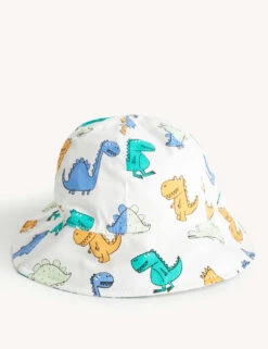 Kids' Pure Cotton Dinosaur Sun Hat (0 - 12 Mths)