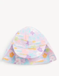 Kids' Pure Cotton Floral Sun Hat (0-6 Yrs)