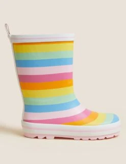 Kids' Striped Wellies (3 Small - 13 Small)