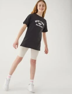 Pure Cotton New York Slogan T-Shirt (6-16 Yrs) 6 Pure Cotton New York Slogan T-Shirt (6-16 Yrs) -Marks And Spencer Shop SD 04 T74 2349V VP X EC 1