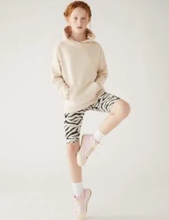 Cotton Rich Zebra Print Cycling Shorts (6-16 Yrs)