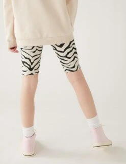 Cotton Rich Zebra Print Cycling Shorts (6-16 Yrs) 9 Cotton Rich Zebra Print Cycling Shorts (6-16 Yrs) -Marks And Spencer Shop SD 04 T74 3211V PK X EC 3