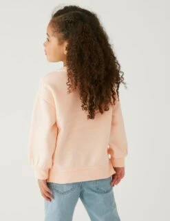 Cotton Rich Sequin Tropical Sweatshirt (2-8 Yrs) -Marks And Spencer Shop SD 04 T77 1360E PC X EC 2
