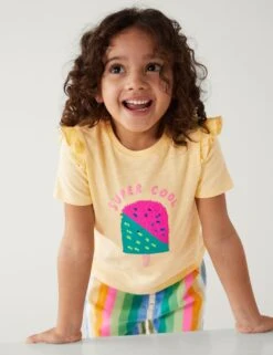 Pure Cotton Sequin Ice Cream T-Shirt (2-8 Yrs)