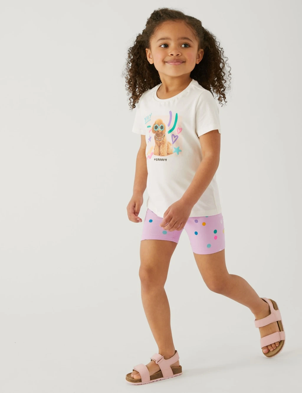 Cotton Rich Spotted Cycling Shorts (2-8 Yrs) 1 Cotton Rich Spotted Cycling Shorts (2-8 Yrs)