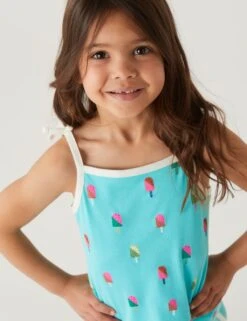 Pure Cotton Ice Cream Strappy Top (2 - 8Yrs)
