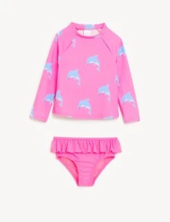 2pc Dolphin Long Sleeve Swim Set (2-8 Yrs)