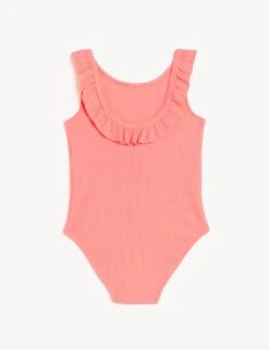 Frill Textured Swimsuit (2-8 Yrs) -Marks And Spencer Shop SD 04 T77 6173U CJ X EC 7