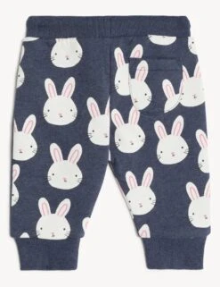 Cotton Rich Bunny Print Joggers (0-3 Yrs) -Marks And Spencer Shop SD 04 T78 2096B Z7 X EC 1