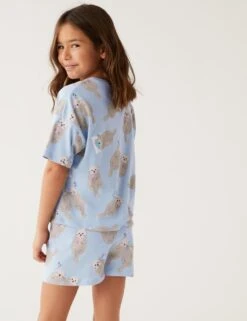 2pk Pure Cotton Otter Short Pyjama Sets (6-16 Yrs) -Marks And Spencer Shop SD 04 T86 2012M P4 X EC 2