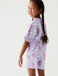 Pure Cotton Percy Pig™ Short Pyjama Set (2-16 Yrs) -Marks And Spencer Shop SD 04 T86 2034C G0 X EC 1