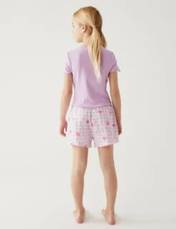Cotton Rich Heart Checked Pyjamas (6-16 Yrs) -Marks And Spencer Shop SD 04 T86 2045M A4 X EC 1