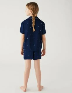 Star Print Satin Short Pyjama Set (6-16 Yrs) -Marks And Spencer Shop SD 04 T86 2512M F4 X EC 1