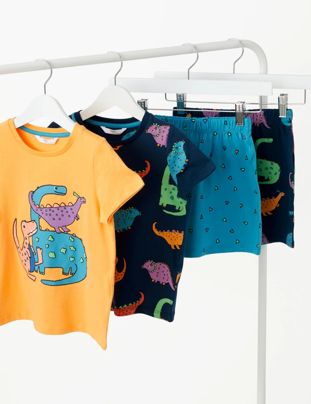 2pk Pure Cotton Dinosaur Short Pyjama Sets (1-8 Yrs) 2 2pk Pure Cotton Dinosaur Short Pyjama Sets (1-8 Yrs) - Image 2