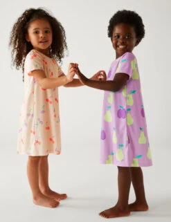 2pk Fruit Print Nightdresses (1-8 Yrs)