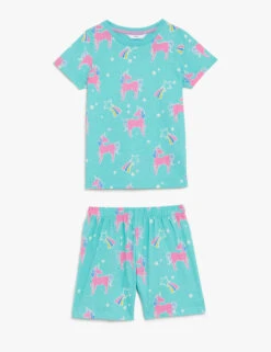 Glow In The Dark Unicorn Short Pyjama Set (1-8 Yrs)