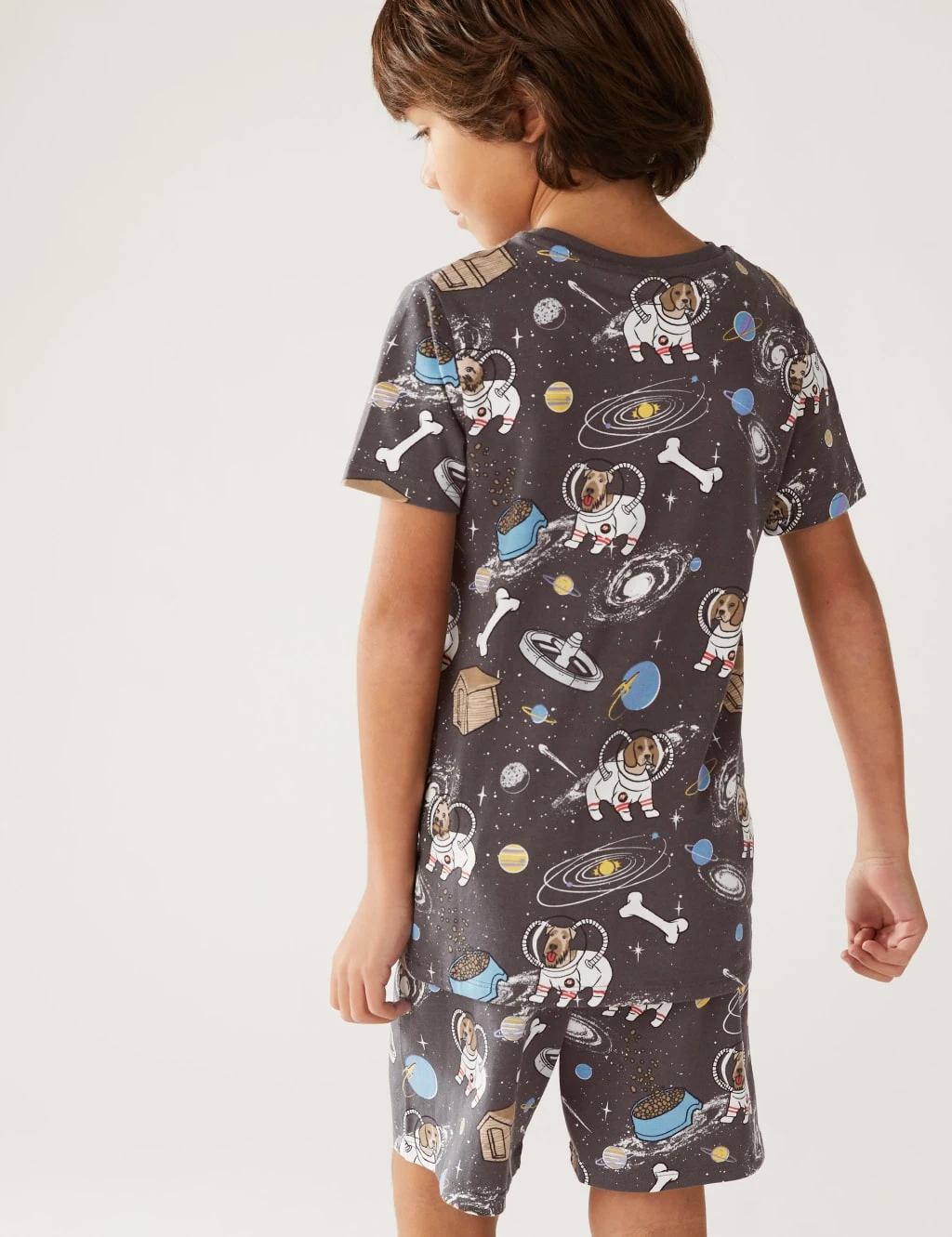 Cotton Rich Space Dog Short Pyjama Set (7-16 Yrs) 3 Cotton Rich Space Dog Short Pyjama Set (7-16 Yrs) - Image 3