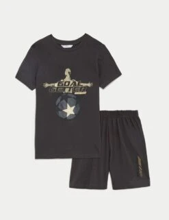 Pure Cotton Football Short Pyjama Set (6-16 Yrs)
