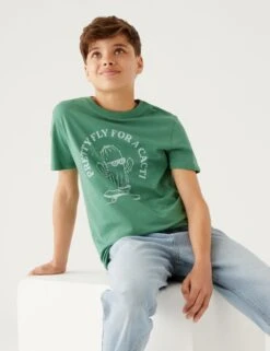 Pure Cotton Mini Me Cacti T-Shirt (6 - 16 Yrs)