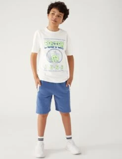 Pure Cotton Basketball T-Shirt (6-16 Yrs) -Marks And Spencer Shop SD 04 T87 2401T Z4 X EC 1