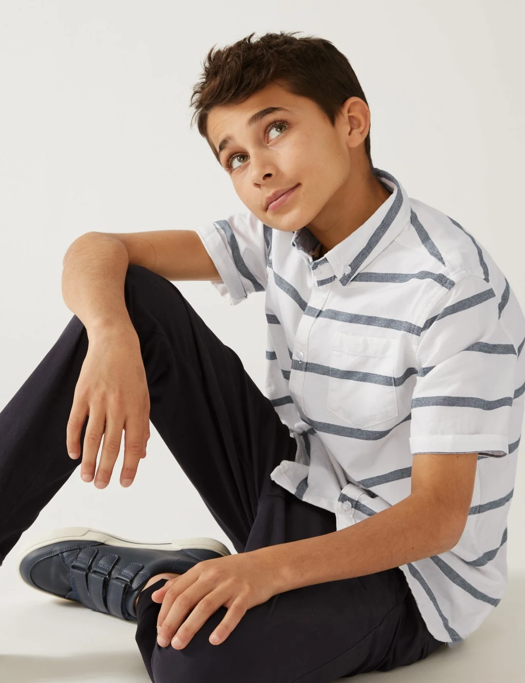 Pure Cotton Striped Shirt (6-16 Yrs) 1 Pure Cotton Striped Shirt (6-16 Yrs)