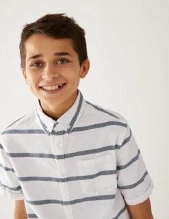 Pure Cotton Striped Shirt (6-16 Yrs) 6 Pure Cotton Striped Shirt (6-16 Yrs) -Marks And Spencer Shop SD 04 T87 2617S Z4 X EC 1