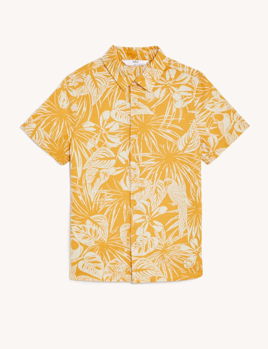 Pure Cotton Parrot Print Shirt (6-16 Yrs) 2 Pure Cotton Parrot Print Shirt (6-16 Yrs) - Image 2