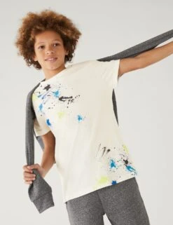 Pure Cotton Paint Splat T-Shirt (6-16 Yrs)