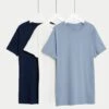 3pk Pure Cotton T-Shirts (6 - 16 Yrs) 12 3pk Pure Cotton T-Shirts (6 - 16 Yrs) -Marks And Spencer Shop SD 04 T87 4303B ZZ X EC 0