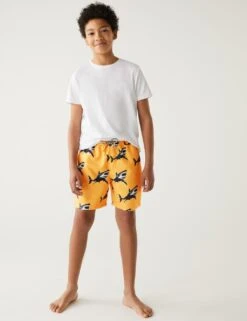 Shark Print Swim Shorts (6-16 Yrs)