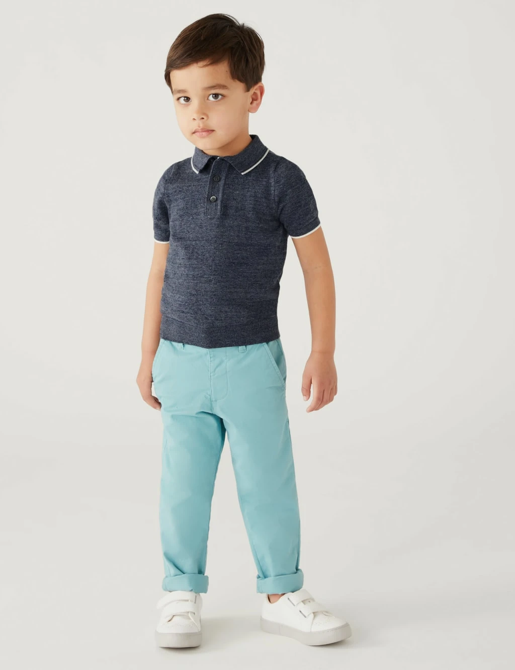 Cotton Rich Knitted Polo Shirt (2-8 Yrs) 3 Cotton Rich Knitted Polo Shirt (2-8 Yrs) - Image 3