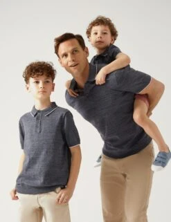 Cotton Rich Knitted Polo Shirt (2-8 Yrs) 9 Cotton Rich Knitted Polo Shirt (2-8 Yrs) -Marks And Spencer Shop SD 04 T88 1322L F0 X EC 3