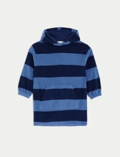 Cotton Rich Towelling Striped Poncho (1-7 Yrs)