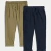 2pk Cotton Rich Trousers (2-8 Yrs)