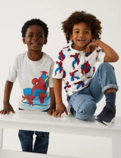 2pk Cotton Rich Spider-Man™ T-Shirts (2-8 Yrs)