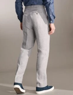 Jaeger Tailored Fit Pure Linen Puppytooth Trousers -Marks And Spencer Shop SD 09 T62 2826E EF X EC 4