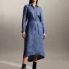 Jaeger Pure Linen Belted Midi Shirt Dress -Marks And Spencer Shop SD 09 T97 6309F QE X EC 0