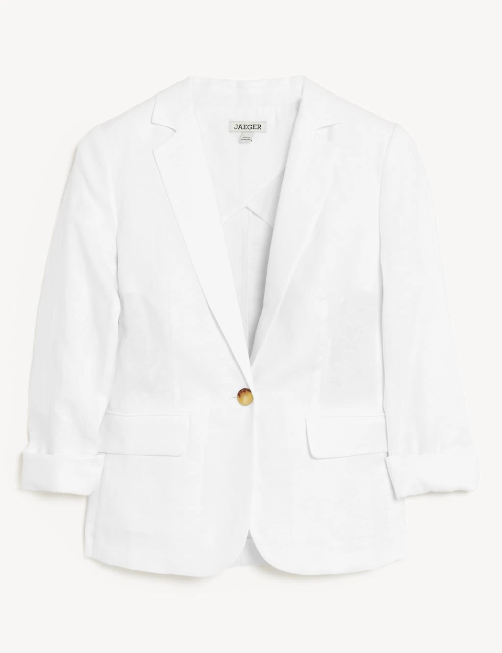 Jaeger Pure Linen Tailored Single Breasted Blazer 2 Jaeger Pure Linen Tailored Single Breasted Blazer - Image 2