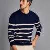 Pure Merino Wool Striped Crew Neck Jumper -Marks And Spencer Shop SD 10 T08 2335 E4 X EC 0