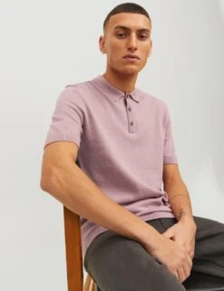Jack & Jones Cotton Rich Knitted Polo Shirt -Marks And Spencer Shop SD 10 T18 1221 IK X EC 4