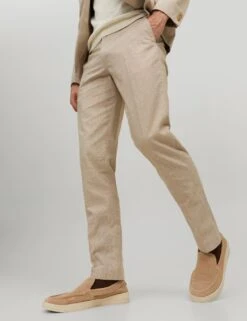 Jack & Jones Slim Fit Linen Rich Single Pleat Trousers -Marks And Spencer Shop SD 10 T18 1950 N0 X EC 1